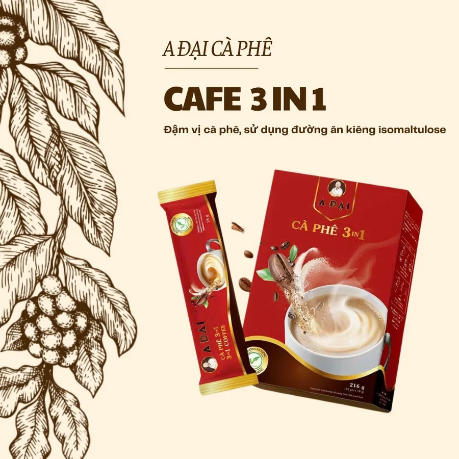 Cà phê hòa tan 3in1 (hộp 10 gói, 180g) - ảnh 2