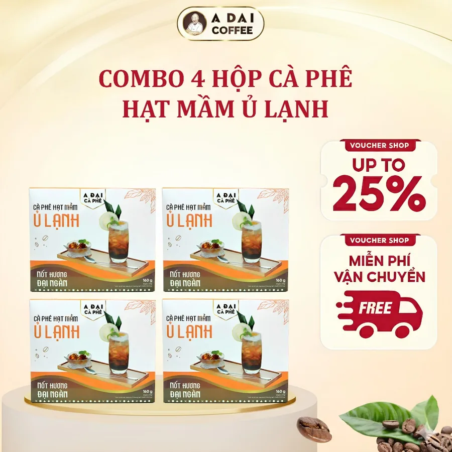 Combo 4 hộp cà phê hạt mầm ủ lạnh - A Đại