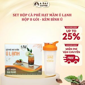 Cà Phê Hạt Mầm Ủ Lạnh Hộp 8 gói Kèm Bình Ủ - Coldbrew thanh lọc cơ thể